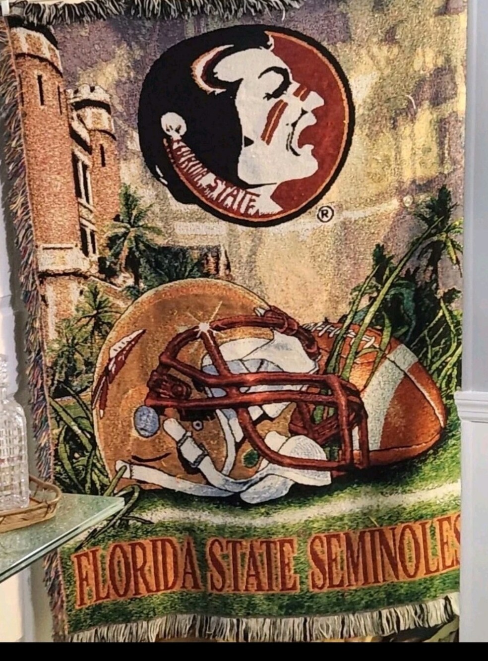 Florida State Seminoles Throw Blanket - Garnet & Gold FSU 60 X 40 Tapestry